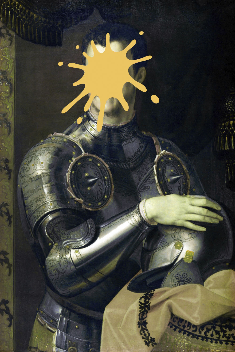 queence Acrylglasbild "Ritter mit Farbklecks" Bilder von Männern  Formen  Gemälde  Historische Persönlichkeiten  Kunst  Mann  Ritter Fine Art-Print in Galeriequalität von Queence