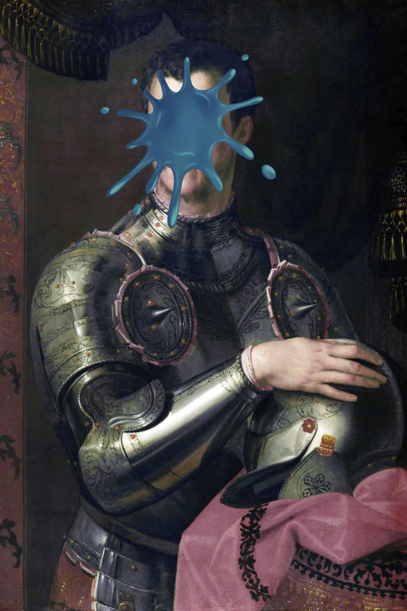 queence Acrylglasbild "Ritter mit Farbklecks" Bilder von Männern  Formen  Gemälde  Historische Persönlichkeiten  Kunst  Mann  Ritter Fine Art-Print in Galeriequalität von Queence