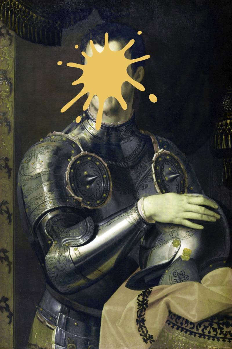 queence Acrylglasbild "Ritter mit Farbklecks" Bilder von Männern  Formen  Gemälde  Historische Persönlichkeiten  Kunst  Mann  Ritter Fine Art-Print in Galeriequalität von Queence