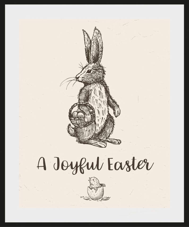 queence Bild "Ahmano" Haustiere  Kunst  Ostern  Schwarz-Weiß 1 Stk. tlg. HD Premium Poster-Druck inkl. Holzrahmen von Queence