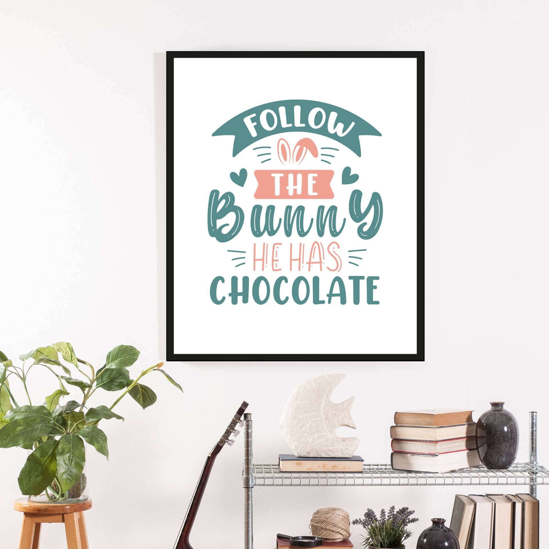 queence Bild "Akilah" Ostern  Schriftzüge  Sprüche  Sprüche & Texte 1 Stk. tlg. mit Rahmen, schwarz von Queence