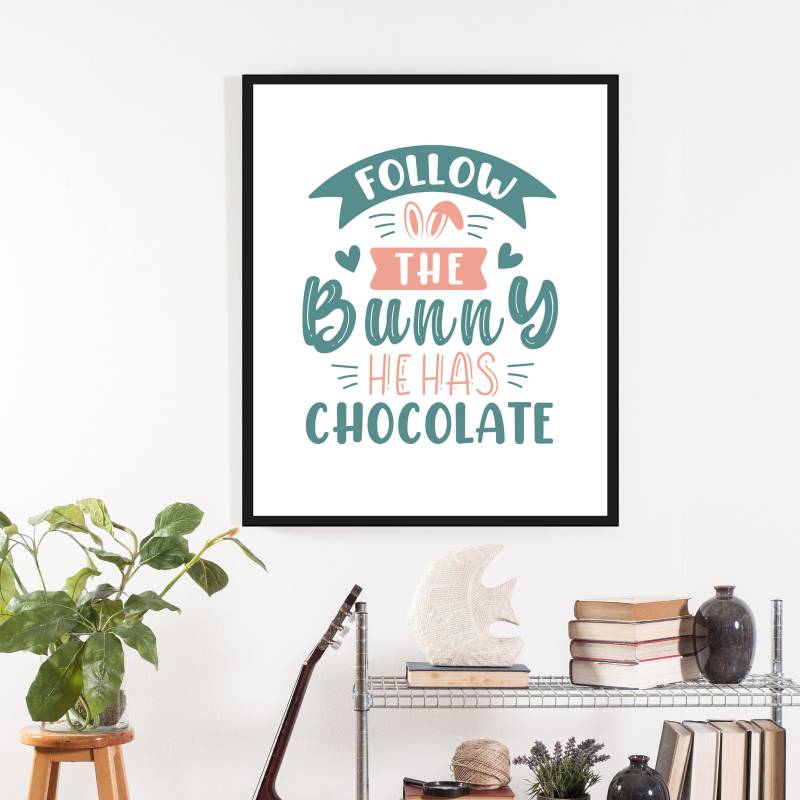 queence Bild "Akilah" Ostern  Schriftzüge  Sprüche  Sprüche & Texte 1 Stk. tlg. mit Rahmen, schwarz von Queence