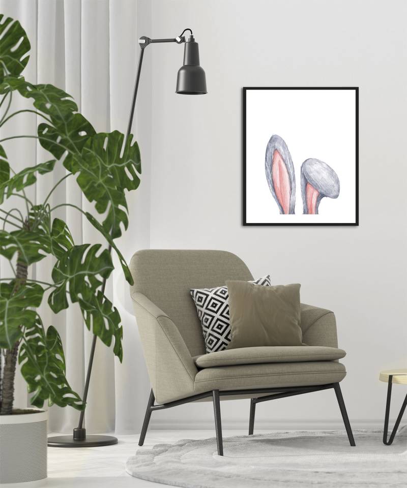 queence Bild "Alco" Haustiere  Kunst 1 Stk. tlg. HD Premium Poster-Druck inkl. Holzrahmen von Queence