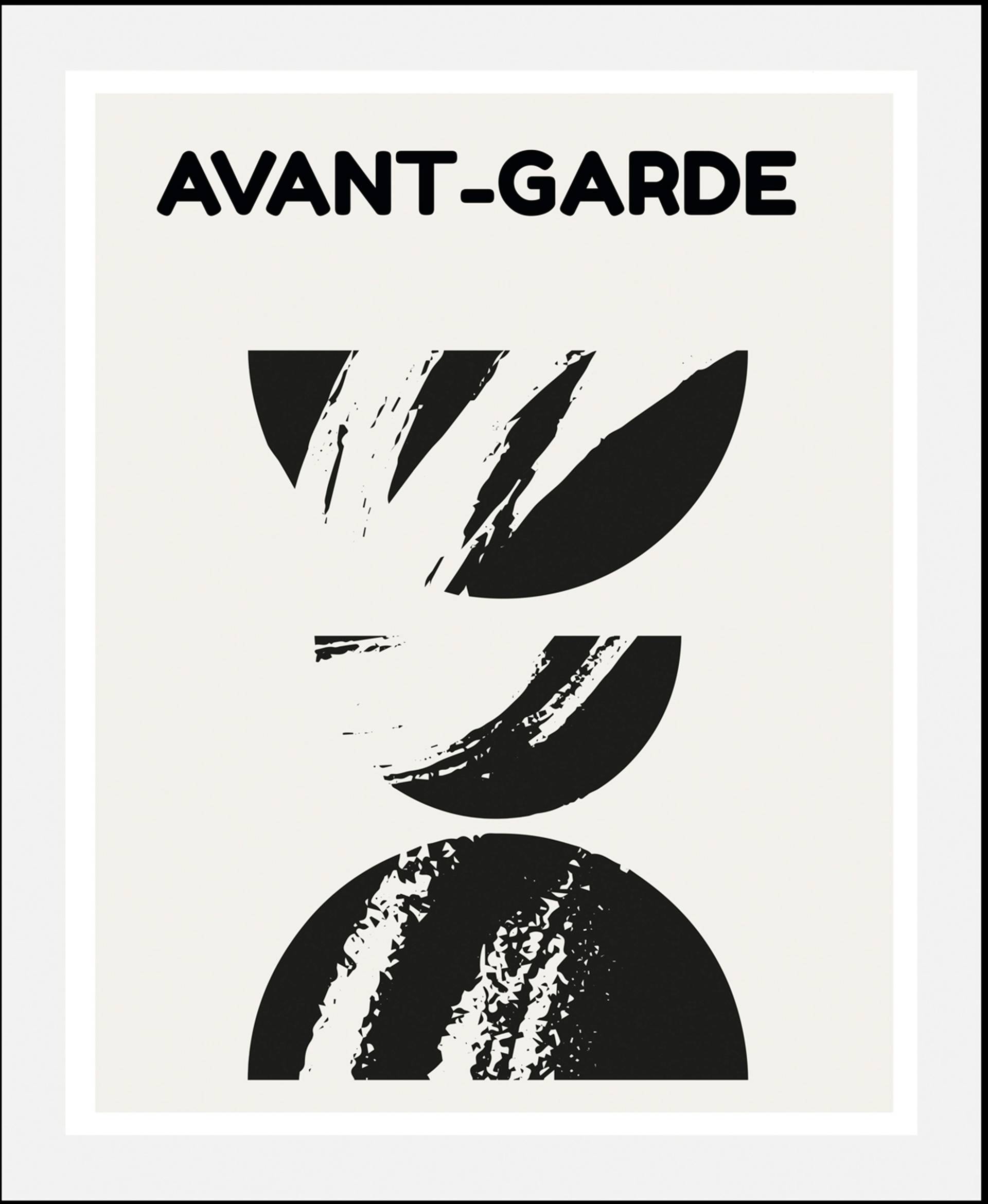 queence Bild "Avant-Garde II" Abstrakt  Kunst  Schriftzug  Schwarz-Weiß 1 Stk. tlg. gerahmt von Queence