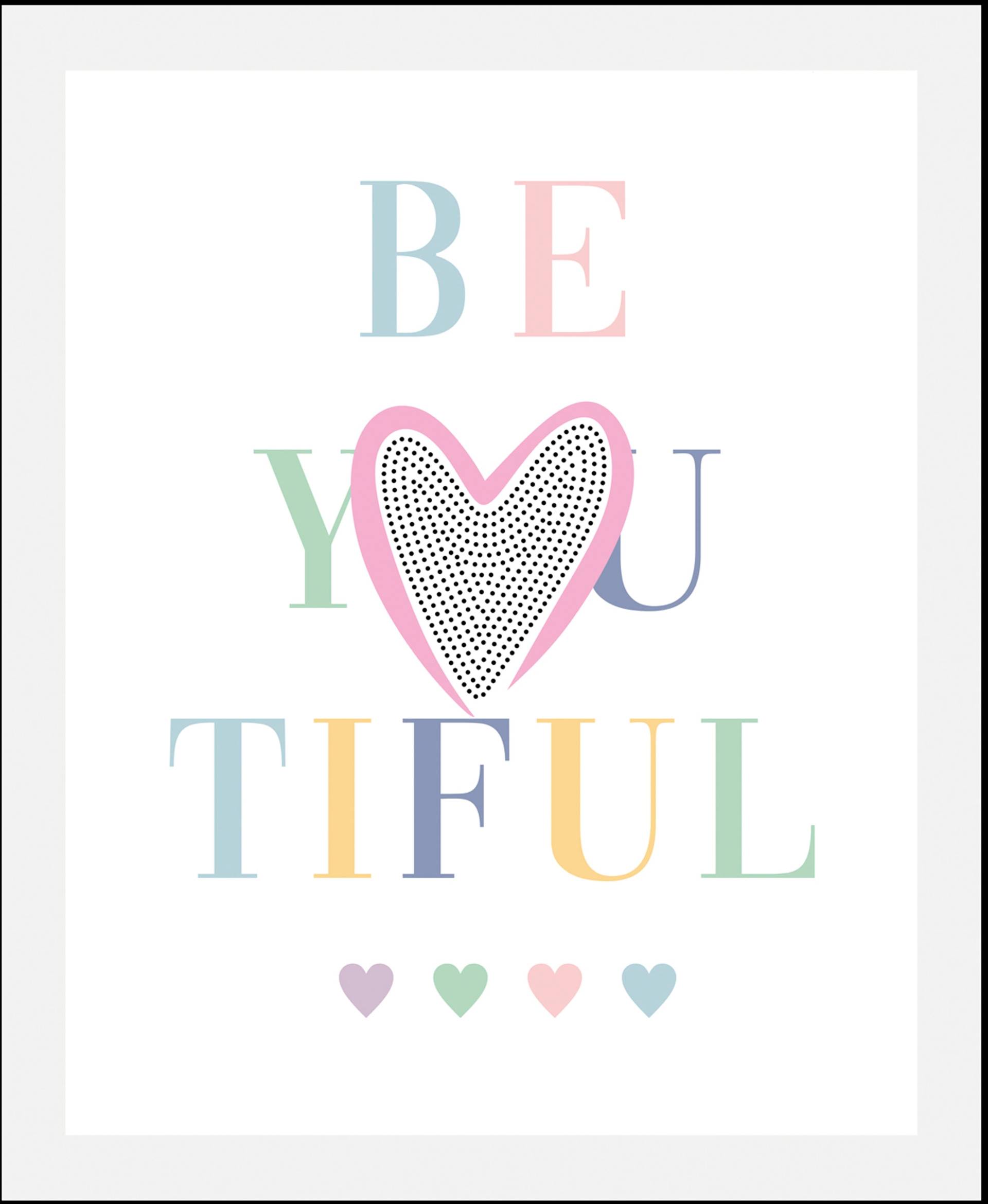 queence Bild "Be-You-Tiful" Schriftzüge 1 Stk. tlg. gerahmt von Queence