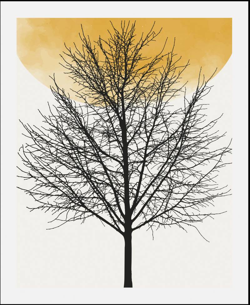 queence Bild "Bloom" Baum  Baumbilder  Pflanzen  Pflanzenbilder  Sonnenaufgang 1 Stk. tlg. gerahmt von Queence