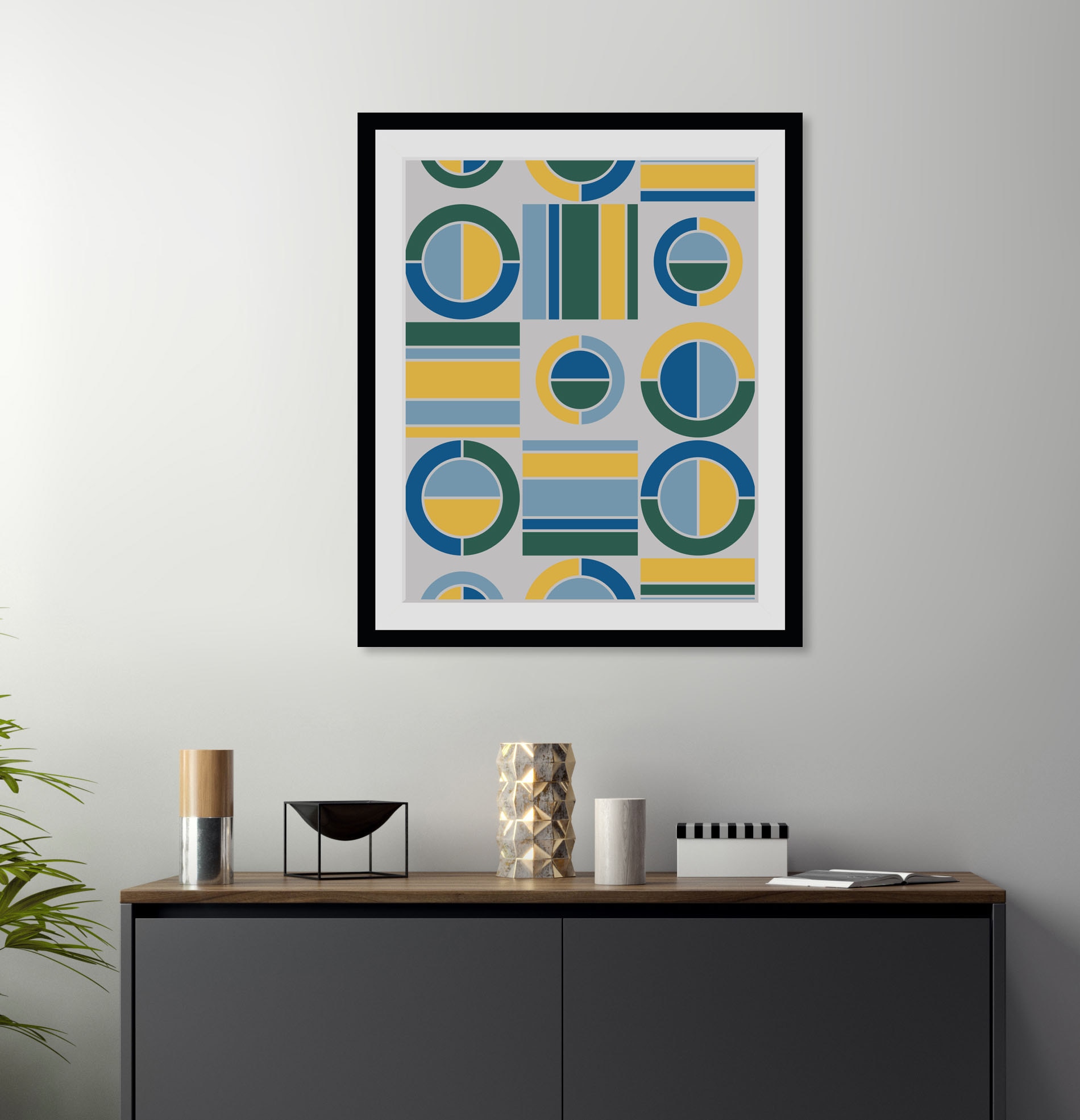 queence Bild "Christina" Abstrakt  Figuren  Kunst  Zeichen 1 Stk. tlg. HD Premium Poster-Druck inkl. Holzrahmen von Queence