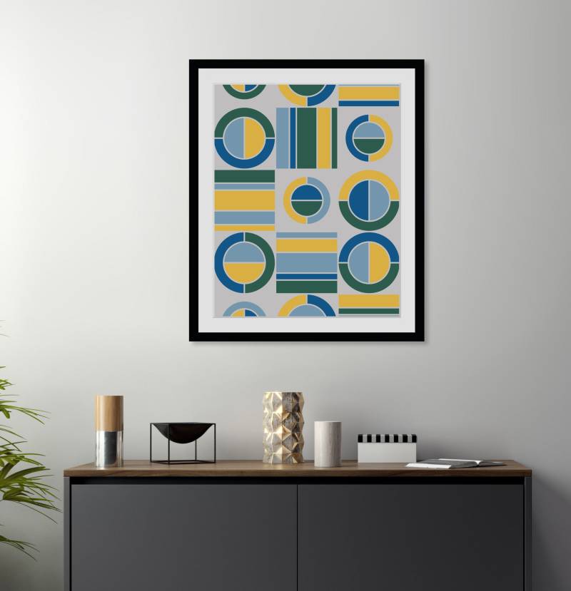 queence Bild "Christina" Abstrakt  Figuren  Kunst  Zeichen 1 Stk. tlg. HD Premium Poster-Druck inkl. Holzrahmen von Queence