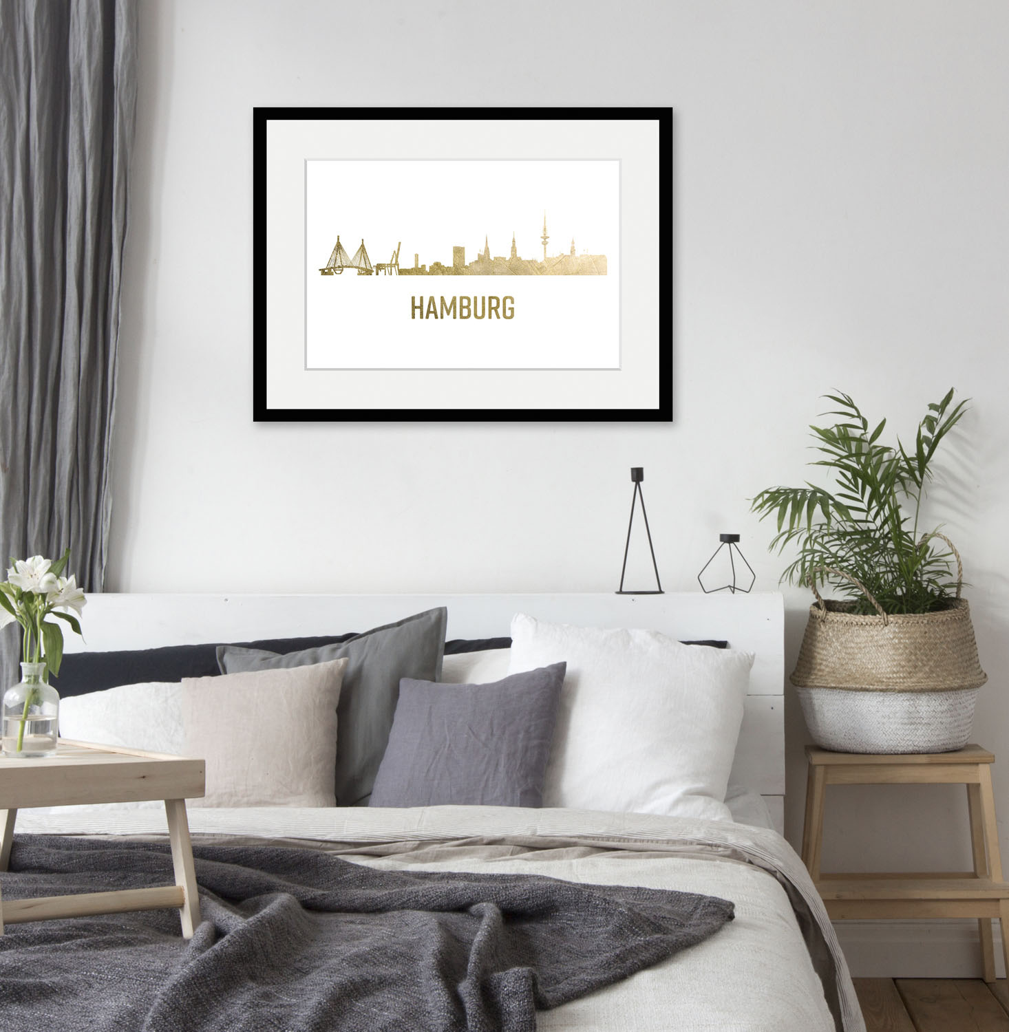 queence Bild "Hamburg Skyline GOLD", Städte, (1 St.) von Queence