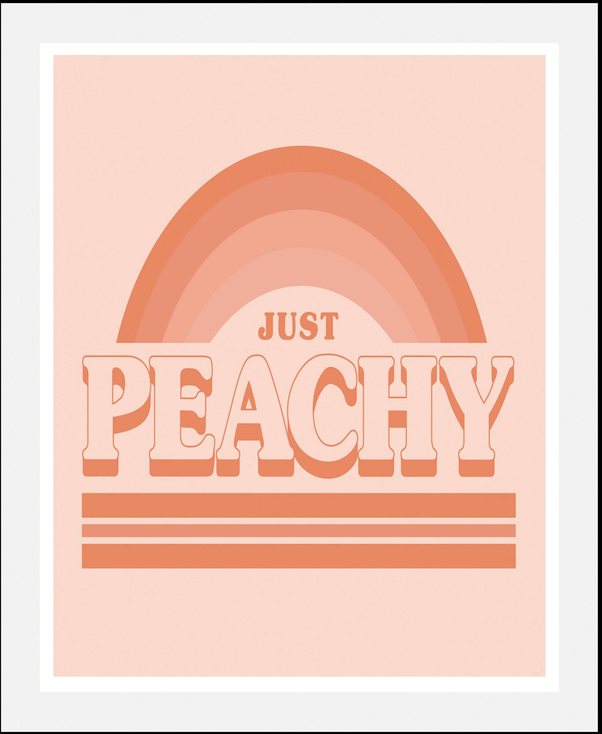 queence Bild "Just Peachy" Humor  Regenbogen  Schriftzug  Schriftzüge 1 Stk. tlg. gerahmt von Queence