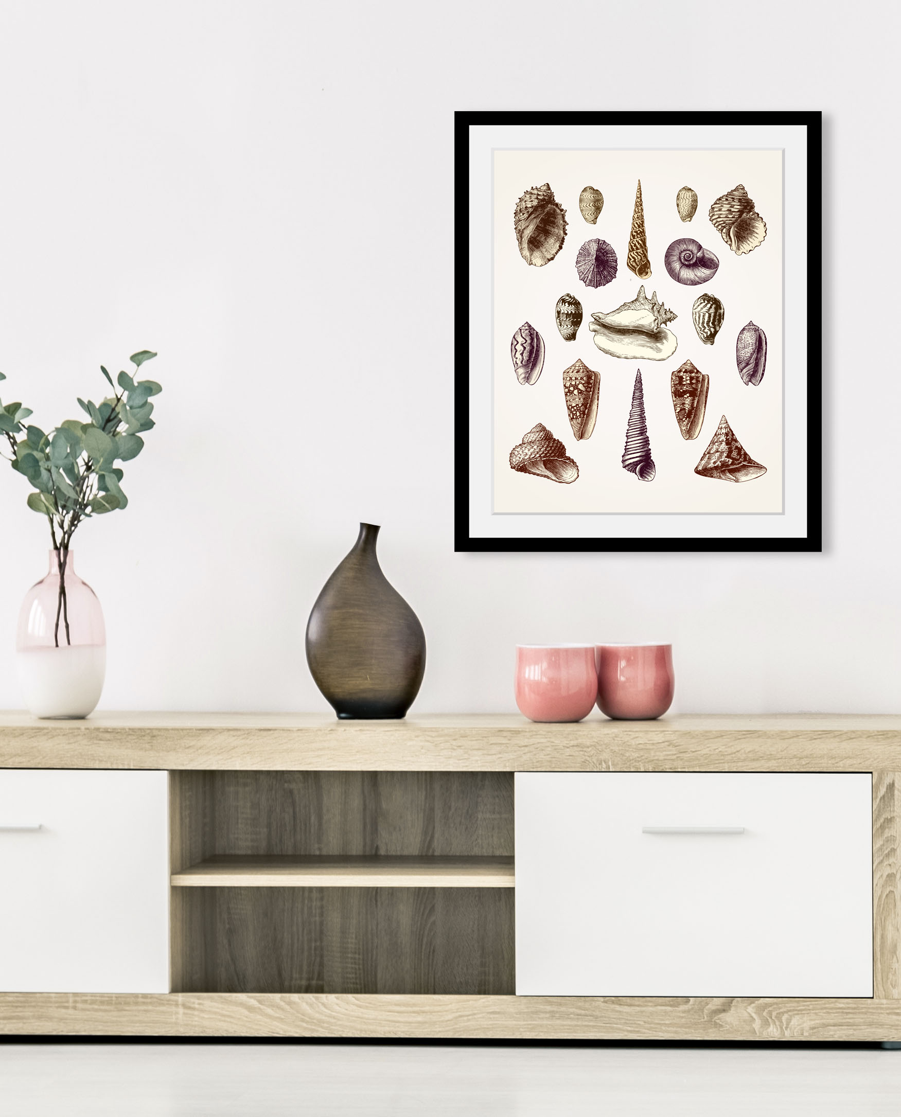 queence Bild "Karl", Meer-Wassertiere-Kunst, (1 St.), HD Premium Poster-Druck inkl. Holzrahmen von Queence