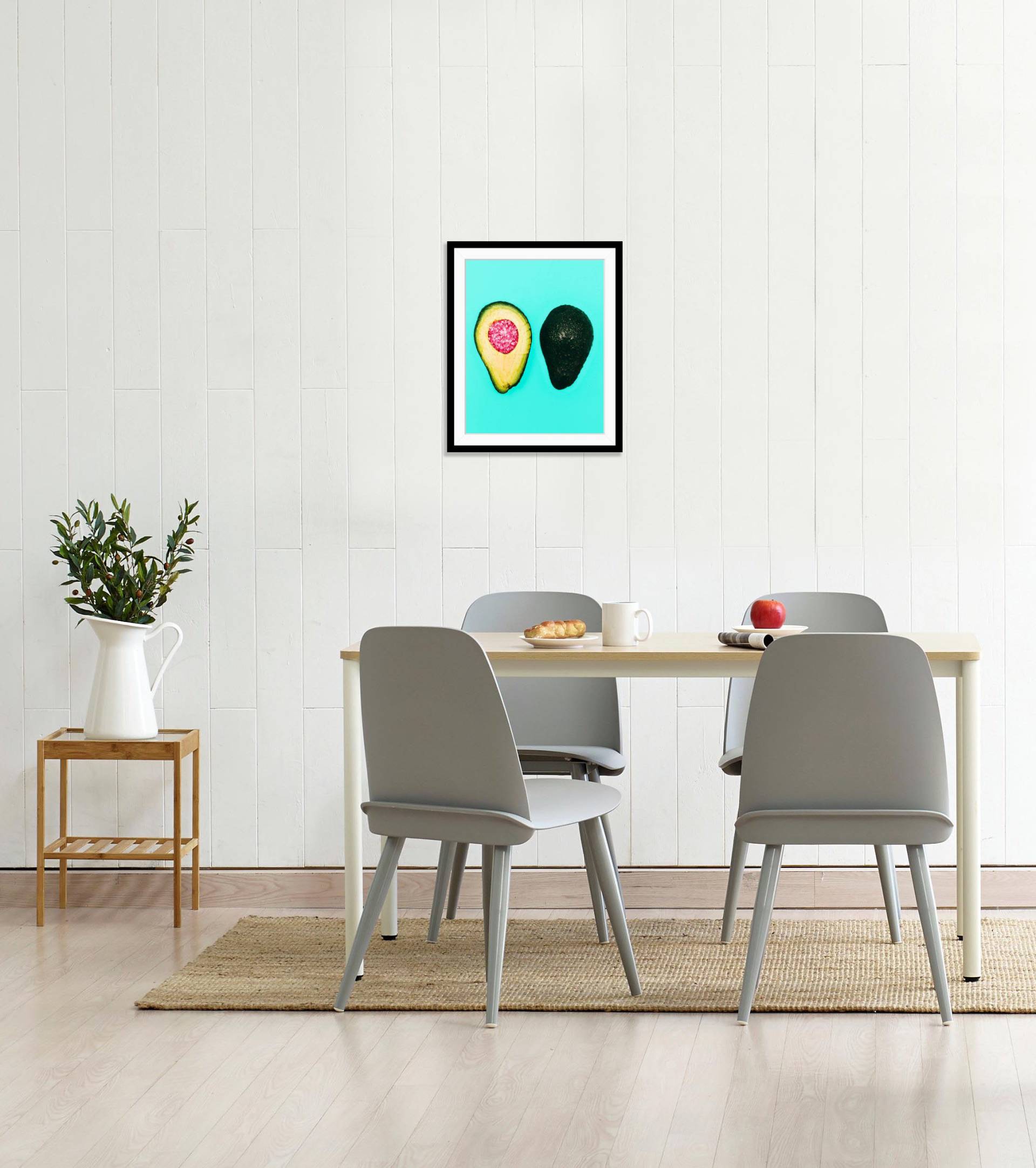 queence Bild "Kilian", Obst-Obst Bilder-Lebensmittel-Essen-Kunst-Figuren, (1 St.), HD Premium Poster-Druck inkl. Holzrahmen von Queence