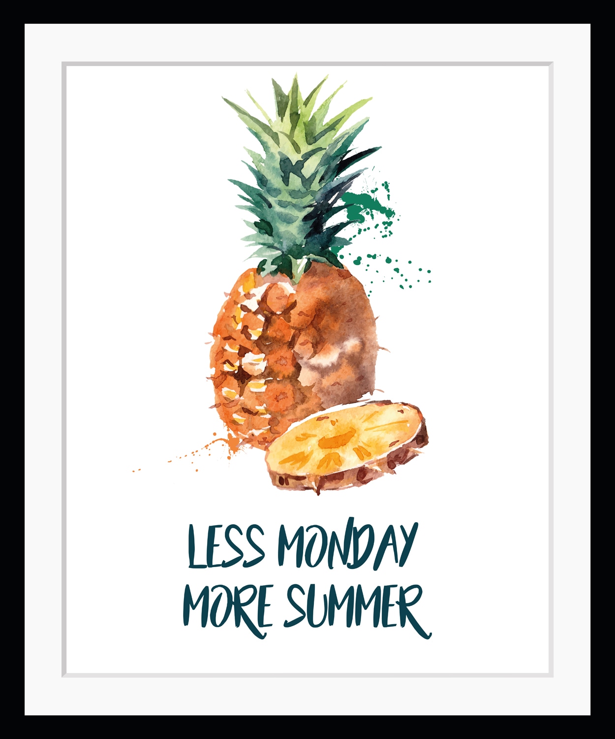 queence Bild "LESS MONDAY MORE SUMMER", Ananas von Queence