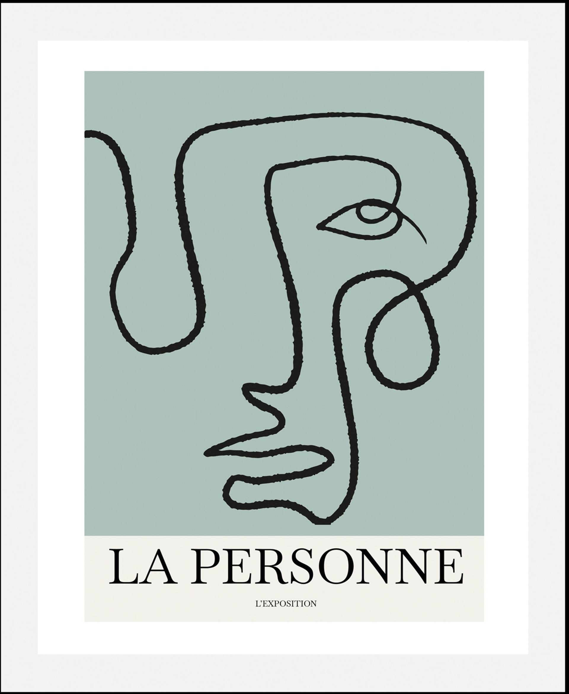 queence Bild "La Personne" Abstrakt  Figuren  Gesicht  Schriftzug  Schriftzüge 1 Stk. tlg. gerahmt von Queence
