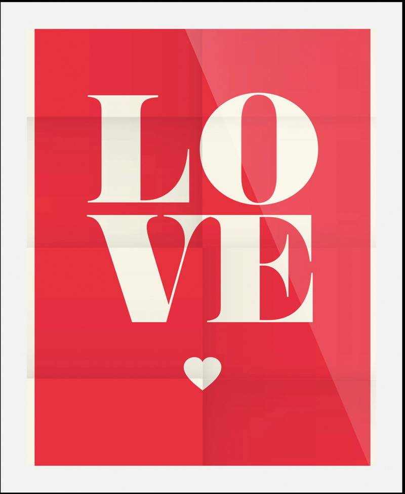 queence Bild "Love Letter" Herz  Herzbilder  Liebessprüche  Schriftzüge 1 Stk. tlg. gerahmt von Queence