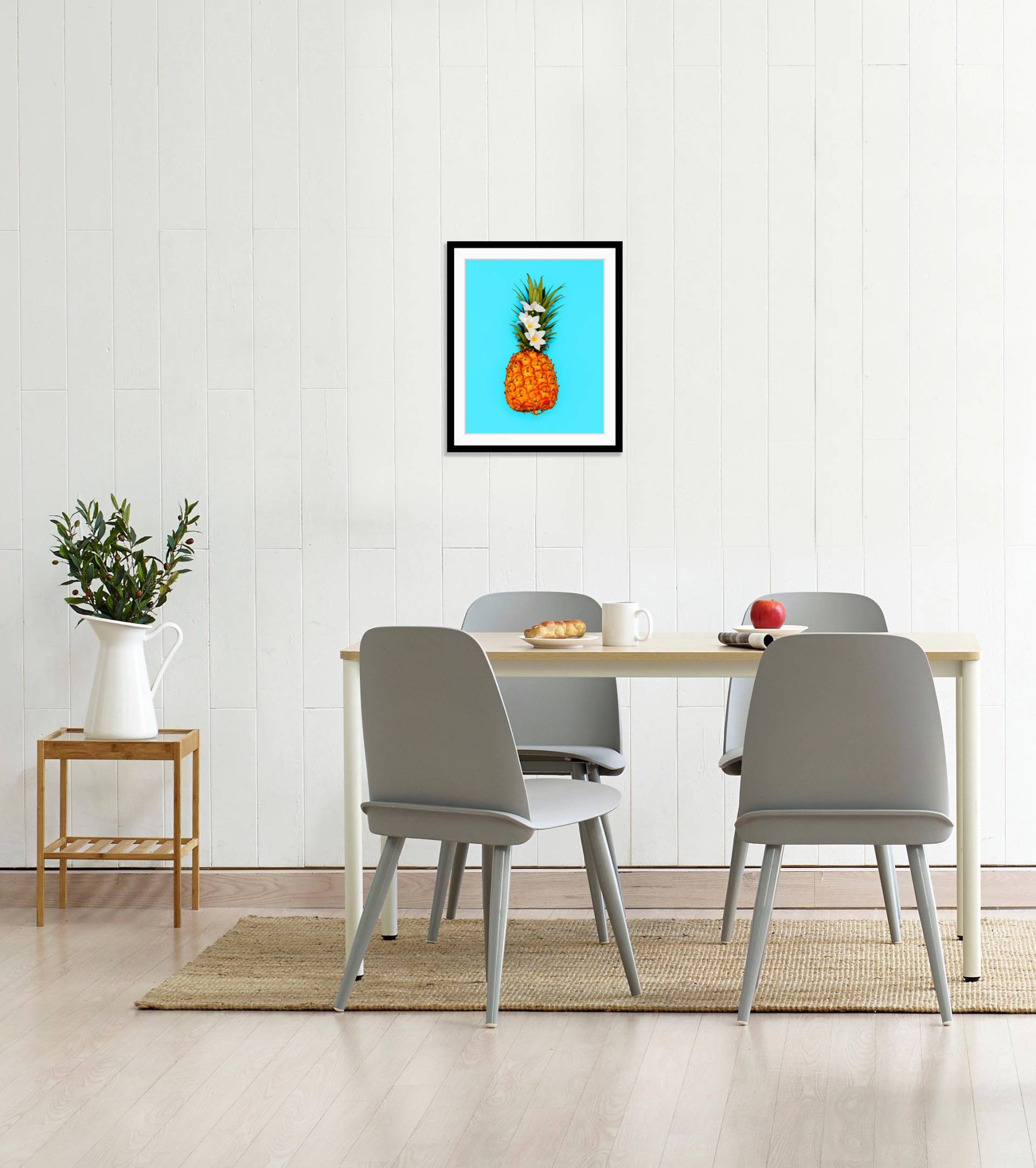 queence Bild "Mark", Obst-Obst Bilder-Lebensmittel-Essen-Kunst-Figuren, (1 St.), HD Premium Poster-Druck inkl. Holzrahmen von Queence
