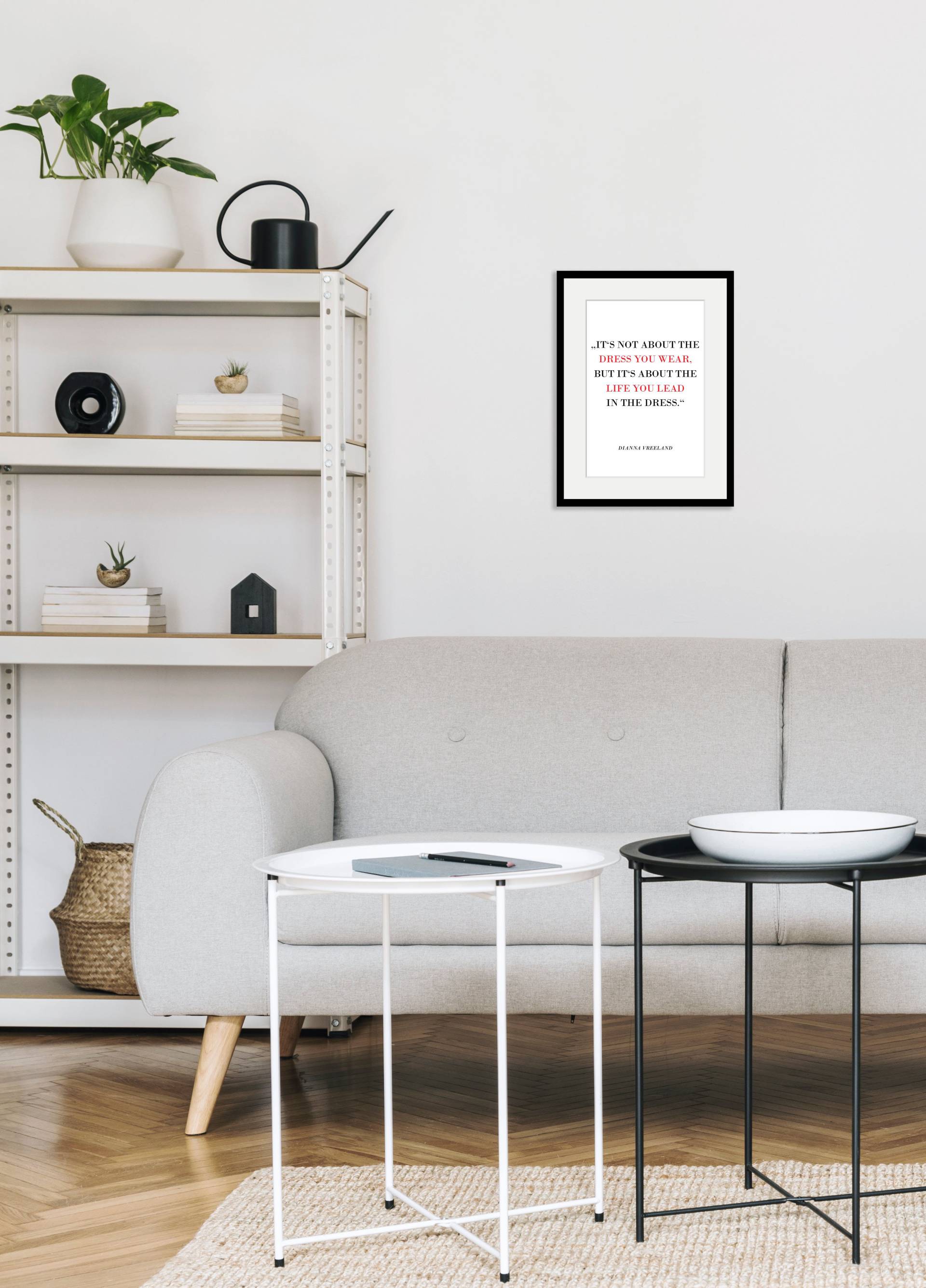 queence Bild "Mia", Schriftzug-Schriftzüge-Sprüche & Texte-Schwarz-Weiß, (1 St.), HD Premium Poster-Druck inkl. Holzrahmen von Queence