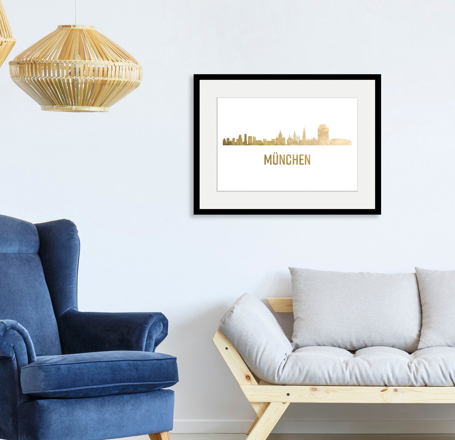 queence Bild "München Skyline GOLD", Städte, (1 St.) von Queence