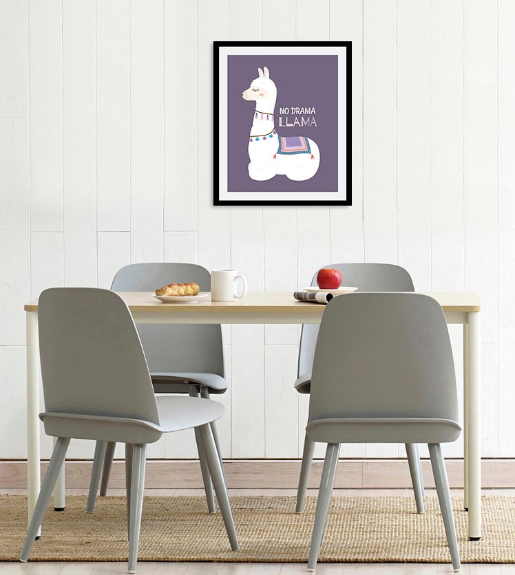 queence Bild "No Drama Llama" 1 Stk. tlg. gerahmt von Queence