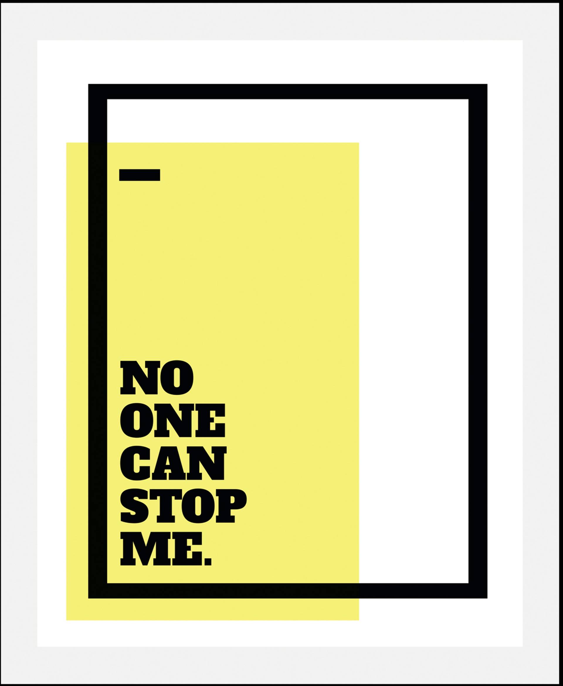 queence Bild "No one can stop me" Motivationsbilder  Schriftzüge  Sprüche & Texte 1 Stk. tlg. gerahmt von Queence
