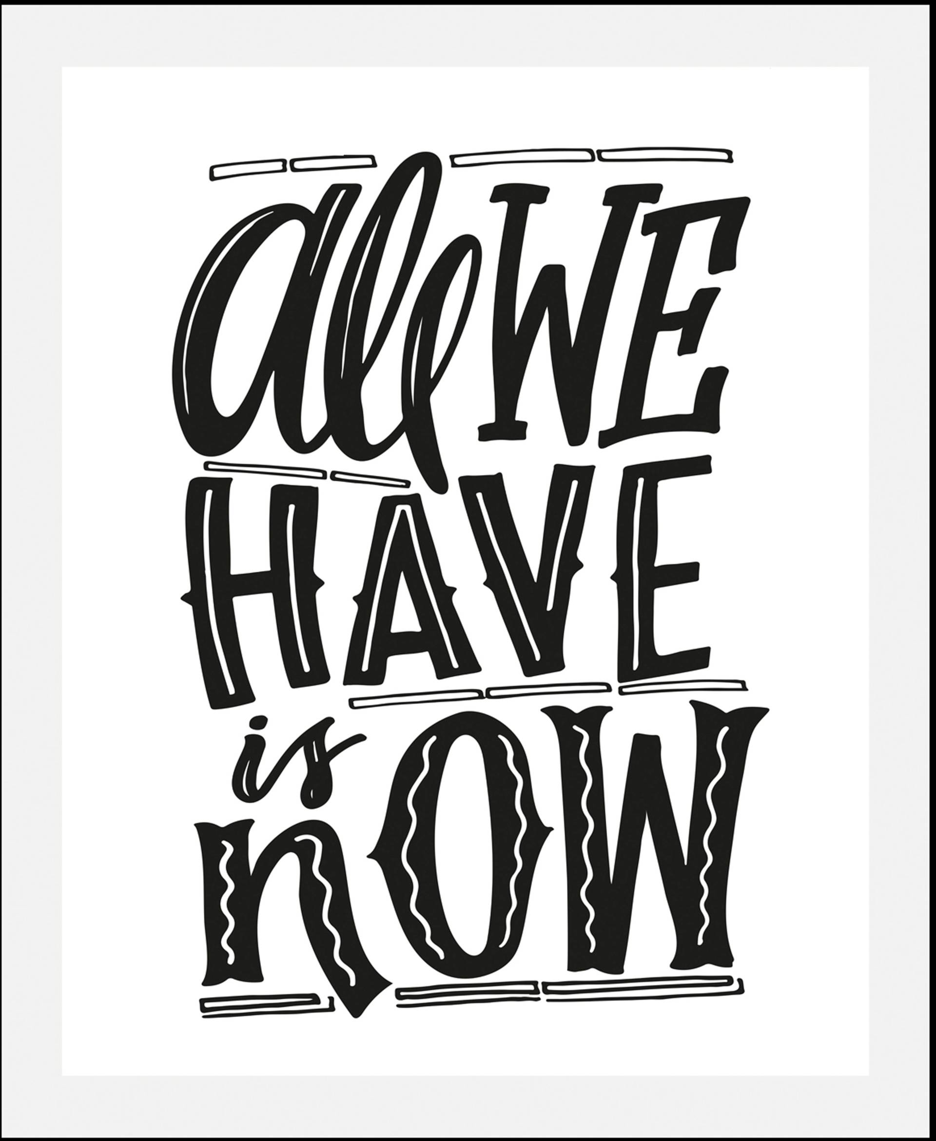 queence Bild "Now" Motivationsbilder  Schriftzüge  Schwarz-Weiß  Sprüche & Texte 1 Stk. tlg. gerahmt von Queence