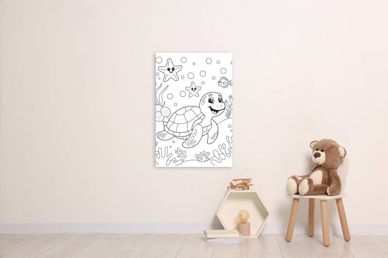 queence Bild "Seesterne und Schildkröte" Blätter  Blätterbilder  Figuren  Fisch & Meeresfrüchte  Meer Bilder  Mädchen  Märchenbilder  Schildkröten  Unterwasserwelt  Wassertiere  klassische Fantasie 1 Stk. tlg. DIY Wandbild aus Dibond von Queence