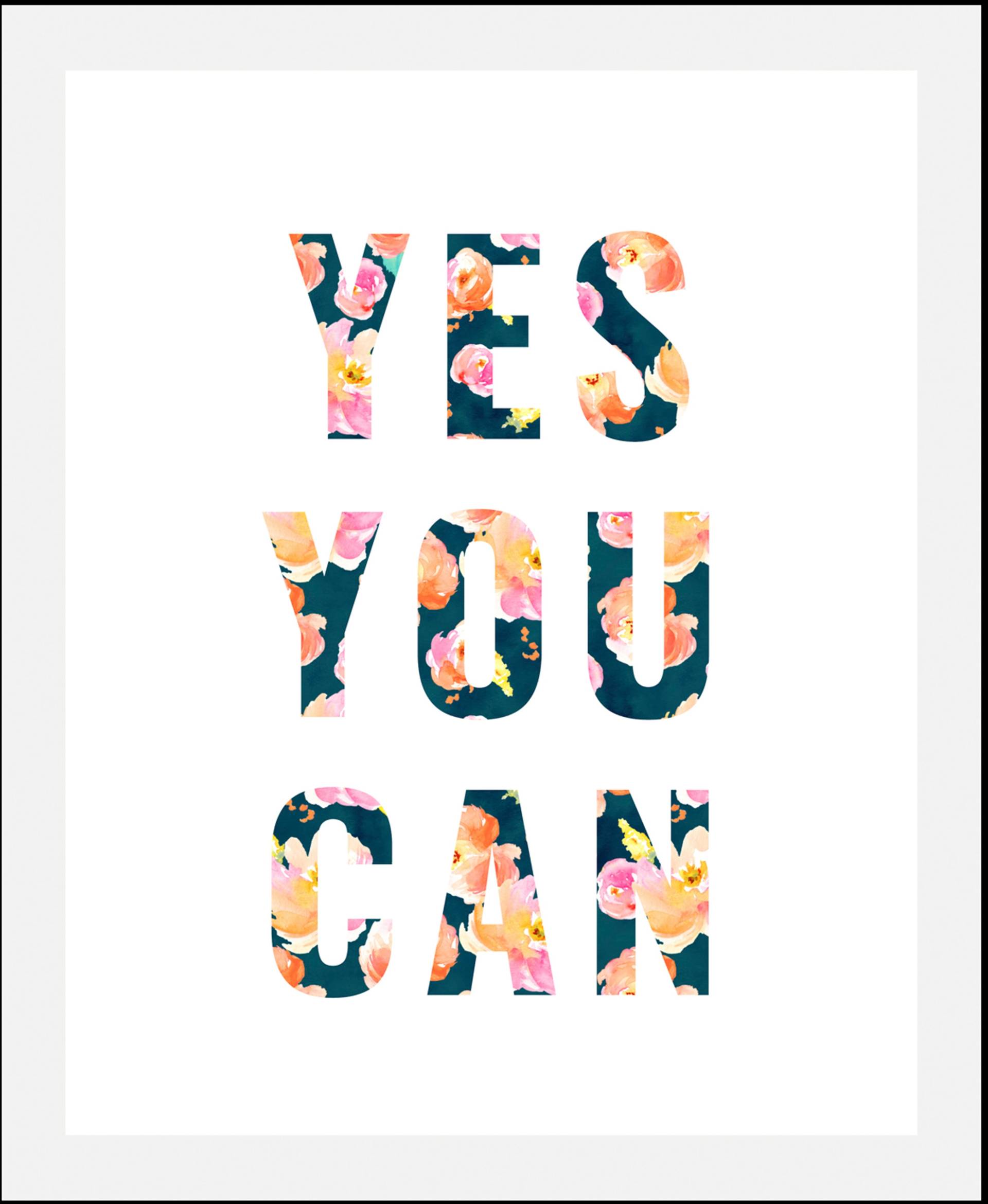queence Bild "Yes you can" 1 Stk. tlg. gerahmt von Queence