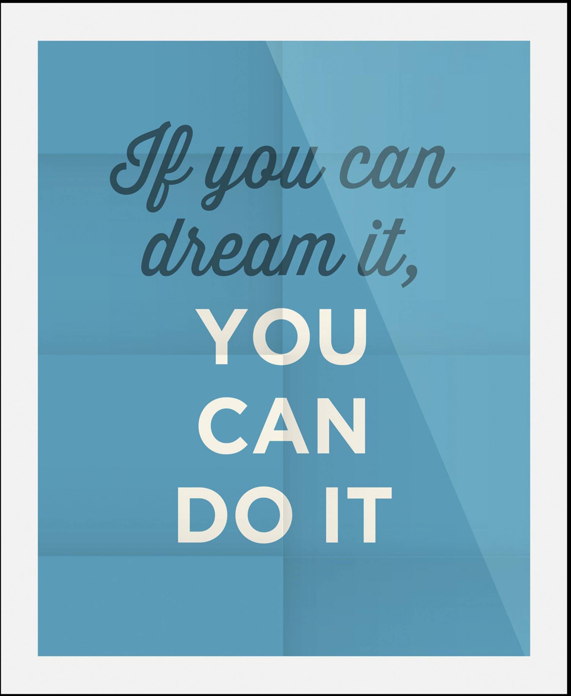 queence Bild "You can do it" Motivationsbilder  Schriftzug  Schriftzüge  Sprüche & Texte 1 Stk. tlg. gerahmt von Queence