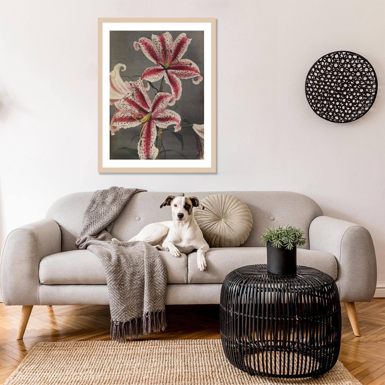 queence Bild mit Rahmen "Edda" Blumenbilder  Kunst Premium Rahmenbild von Queence