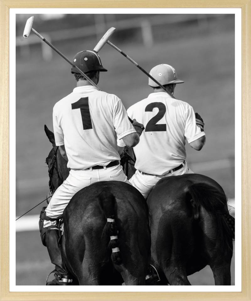 queence Bild mit Rahmen "Vintage Polo Club Polospieler" Bär  Bären  Fashion  Figuren  Mode  Modebilder von Queence