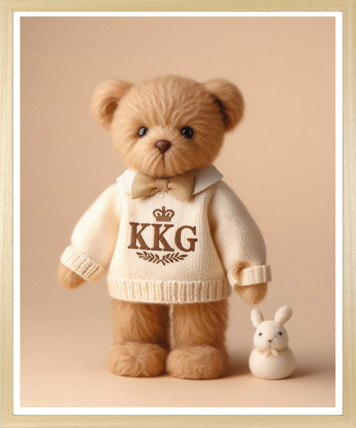 queence Bild mit Rahmen "Vintage Polo Teddy Bär Mädchen mit Schleife" Bär  Bären  Fashion  Figuren  Mode  Modebilder von Queence