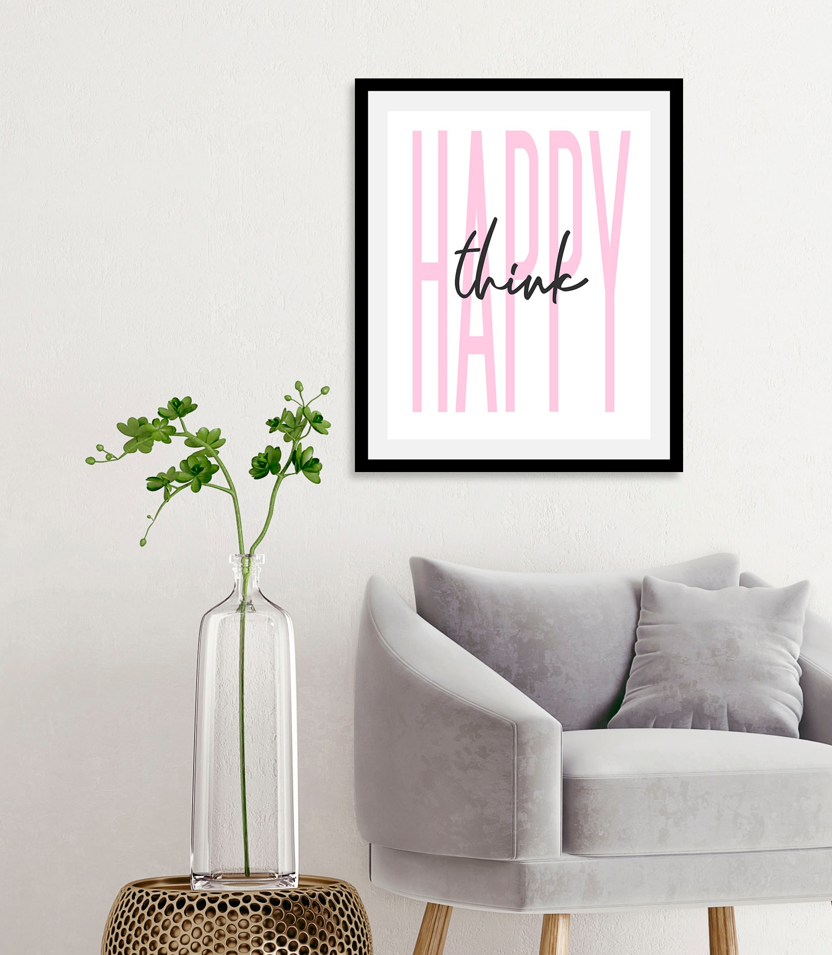 queence Bild "think happy", Schriftzüge, (1 St.) von Queence