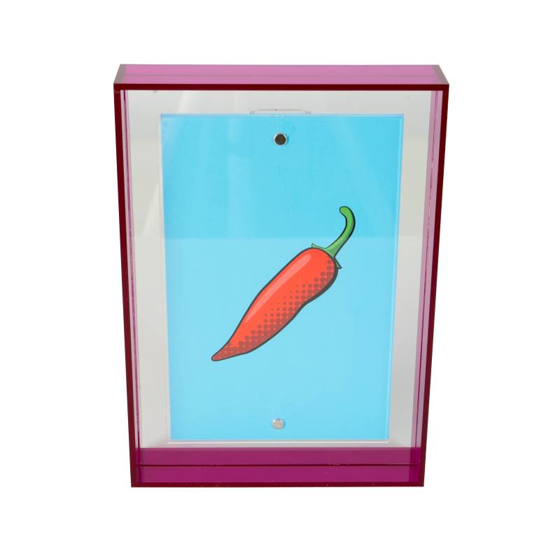 queence Bilderrahmen "Wechselrahmen pink" für 1 Bilder 1 Stk. tlg. Stylischer Neon Rahmen für Fotos und Bilder in 10x15cm von Queence