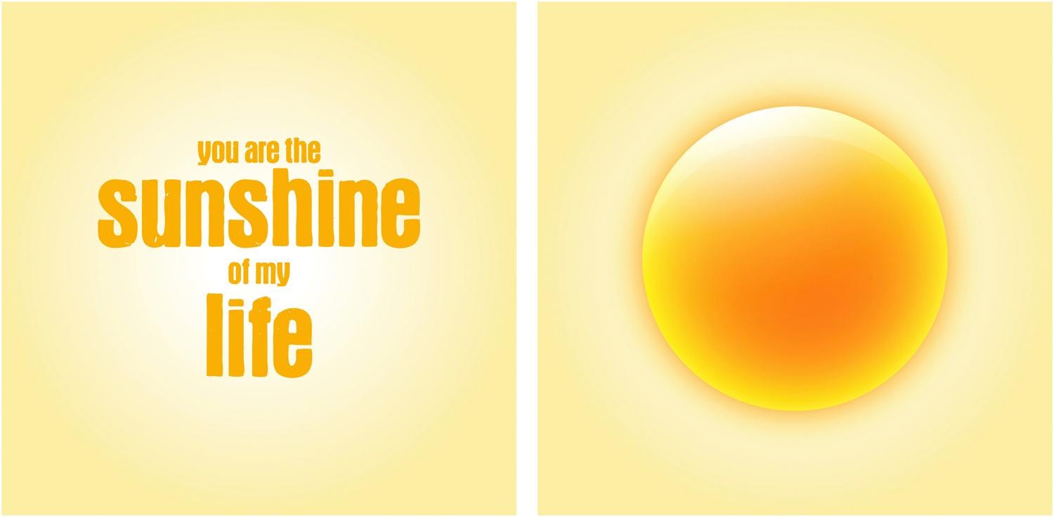 queence Leinwandbild "Sunshine", Sonnenaufgang-Kunst-Modern-Spa-Spa Bilder-Sprüche-Sprüche & Texte-Schriftzug-Schriftzüge, (Set), Premium-Leinwandstoff, Handarbeit aus Deutschland, Spruch, 2er Set von Queence