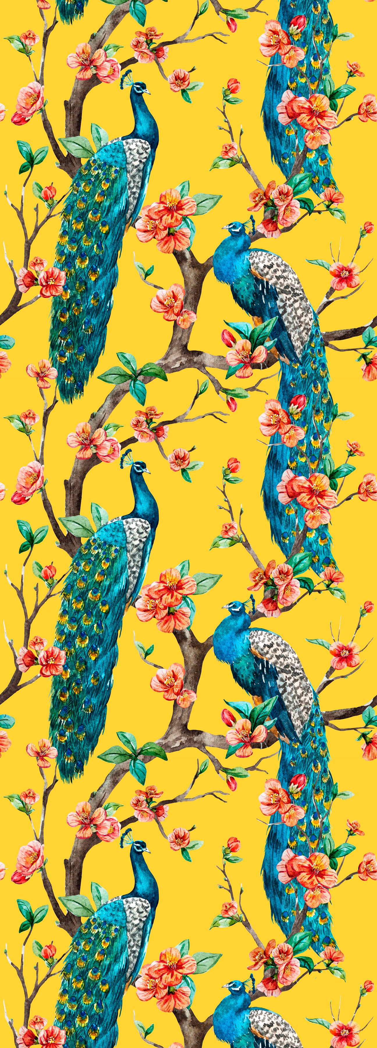 queence Vinyltapete "Annemarie" Motiv  bedruckt  botanisch  floral  gemustert  natürlich glatt 90x250cm, selbstklebend, kinderleichte Anbringung, Sticker von Queence