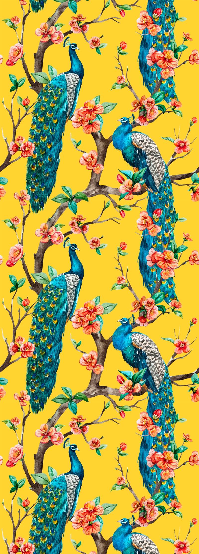 queence Vinyltapete "Annemarie" Motiv  bedruckt  botanisch  floral  gemustert  natürlich glatt 90x250cm, selbstklebend, kinderleichte Anbringung, Sticker von Queence