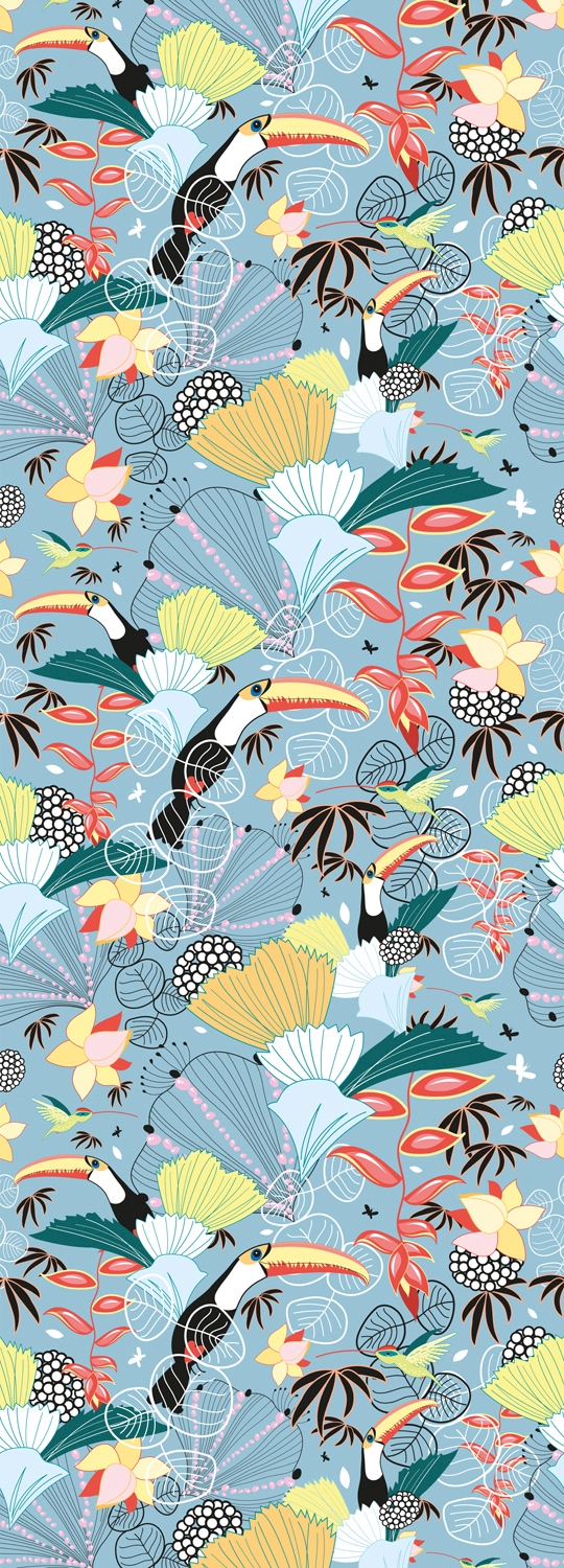 queence Vinyltapete "Ferbine", bedruckt-Motiv-botanisch-floral-gemustert-natürlich, 90x250cm, selbstklebend, kinderleichte Anbringung, Sticker queence Vinyltapete "Ferbine", bedruckt-Motiv-botanisch-floral-gemustert-natürlich, 90x250cm, selbstklebend, kinderleichte Anbringung, Sticker von Queence