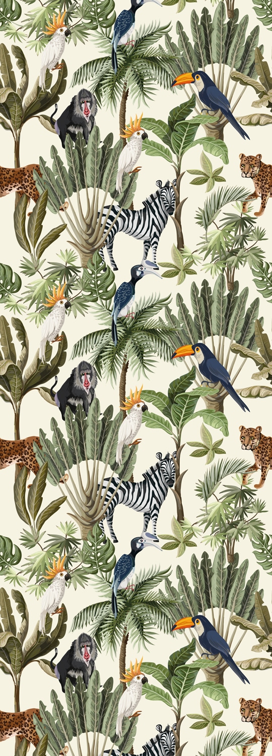 queence Vinyltapete "Madita" Motiv  bedruckt  botanisch  floral  gemustert  natürlich glatt 90x250cm, selbstklebend, kinderleichte Anbringung, Sticker von Queence