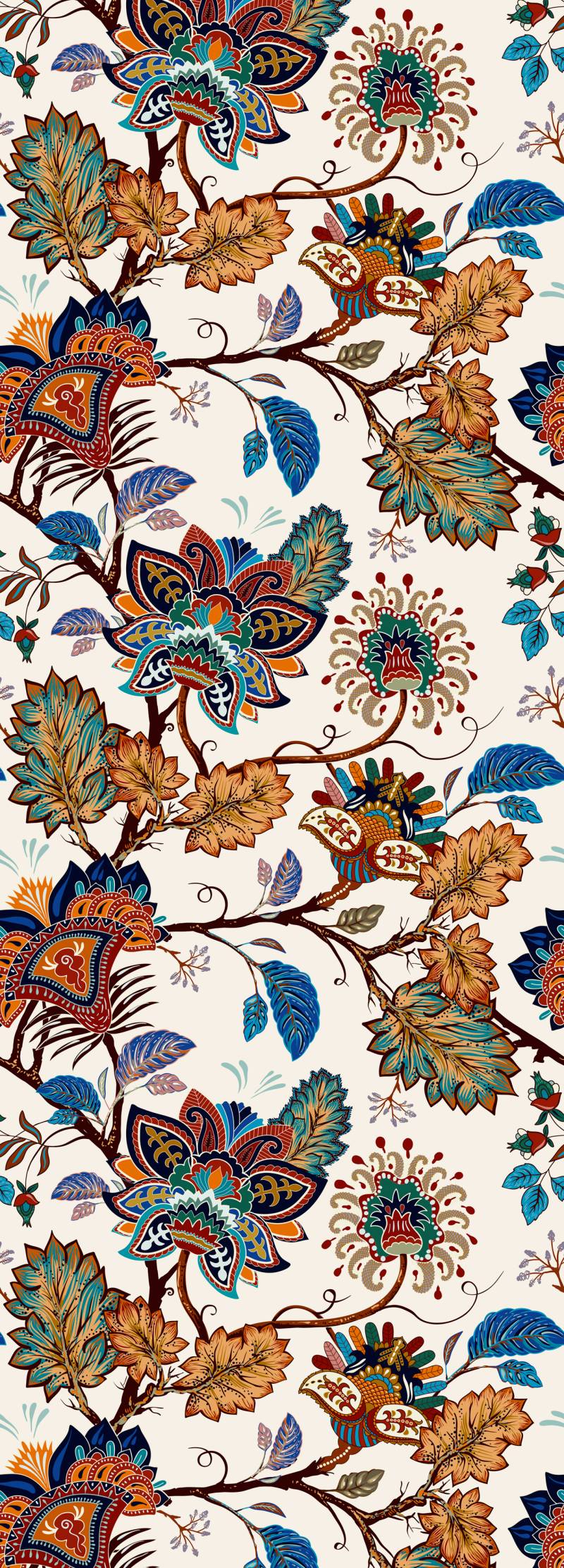 queence Vinyltapete "Monica" Motiv  bedruckt  botanisch  floral  gemustert  natürlich glatt 90x250cm, selbstklebend, kinderleichte Anbringung, Sticker von Queence