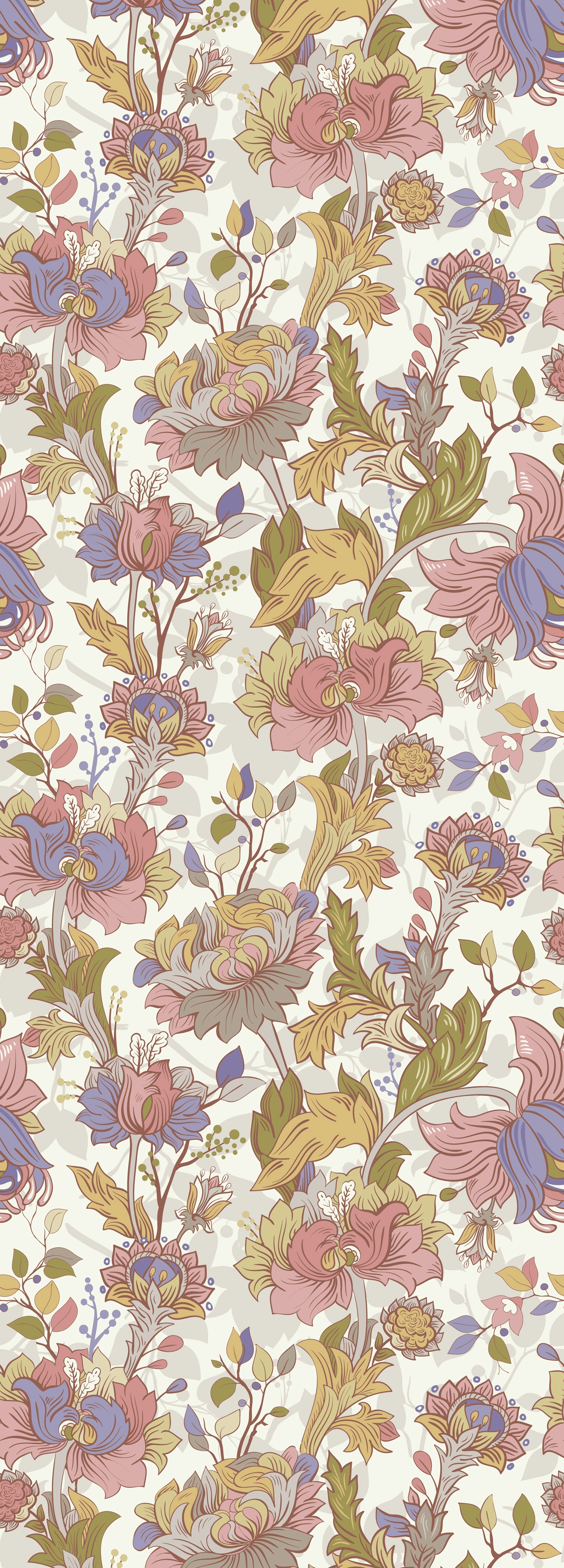 queence Vinyltapete "Rene" Motiv  bedruckt  botanisch  floral  gemustert  natürlich glatt 90x250cm, selbstklebend, kinderleichte Anbringung, Sticker von Queence