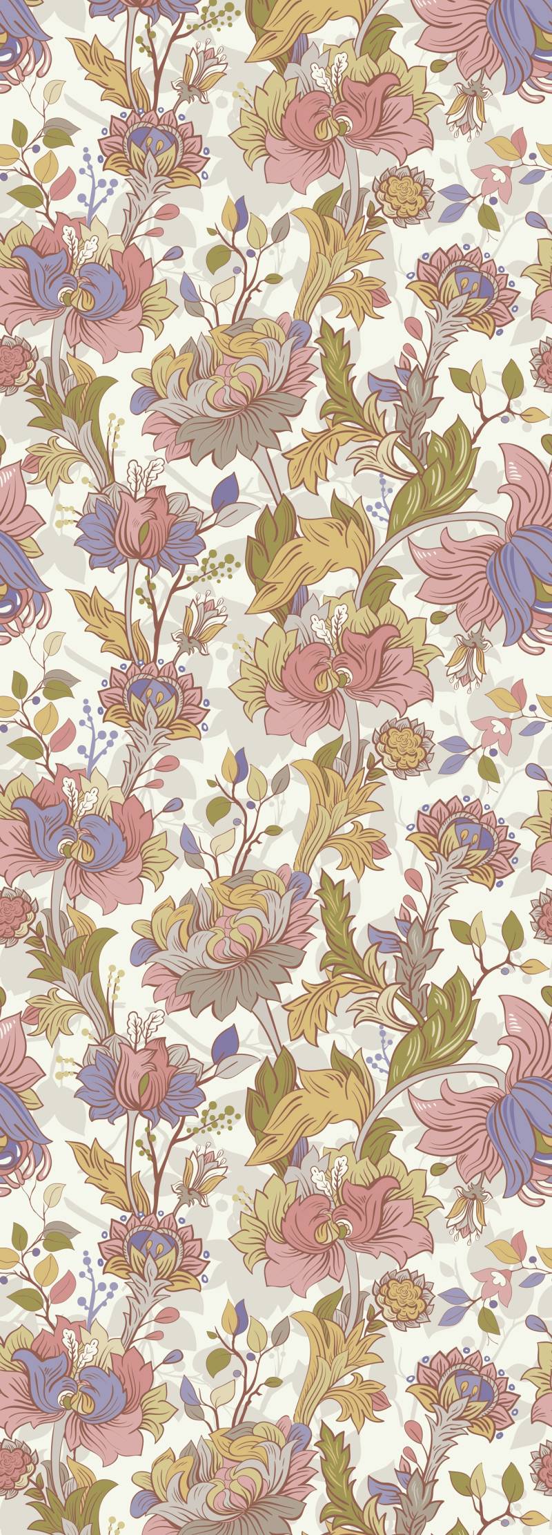 queence Vinyltapete "Rene" Motiv  bedruckt  botanisch  floral  gemustert  natürlich glatt 90x250cm, selbstklebend, kinderleichte Anbringung, Sticker von Queence