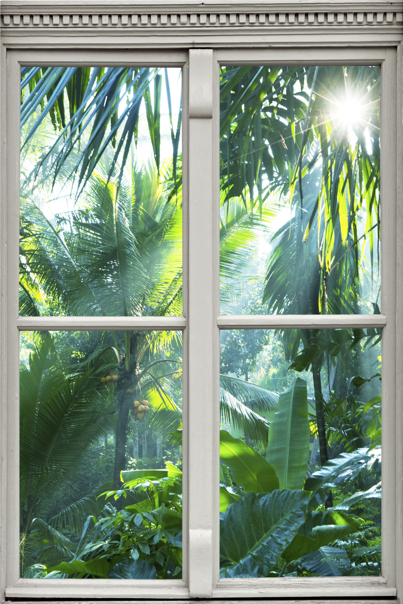 queence Wandsticker "Regenwald" Wandsticker, Wandbild, selbstklebend, 3D, Fenster von Queence