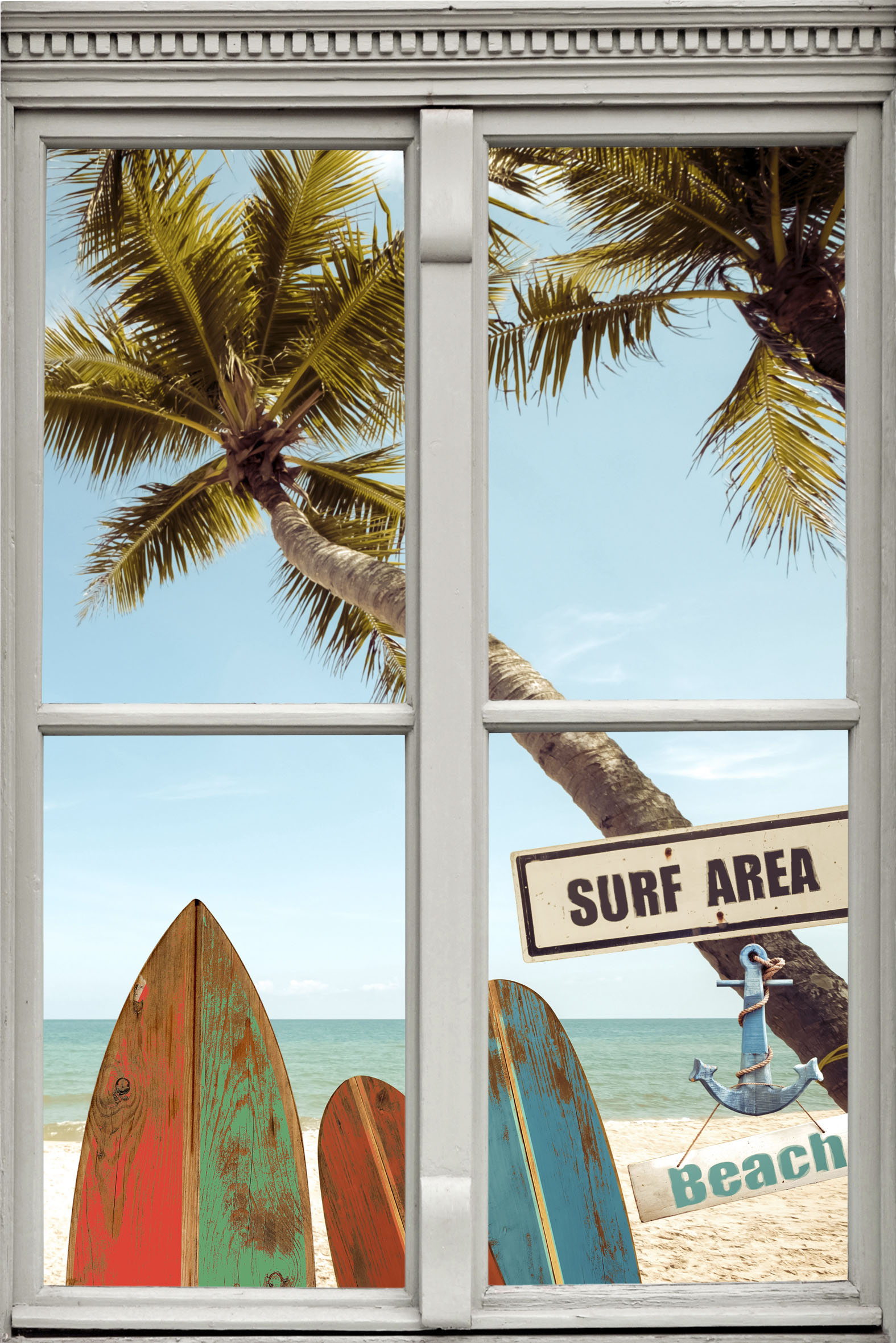 queence Wandsticker "Surf Area Beach" von Queence