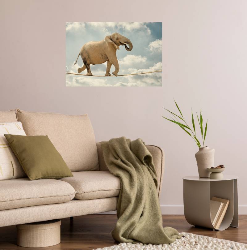 queence Wandsticker "Tanz auf dem Seil" Selbstklebend, kinderleichte Anbringung von Queence