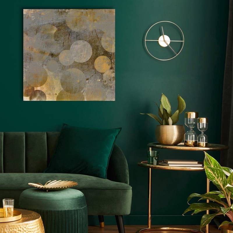 queence XXL-Wandbild "Akustikbild Abstrakt Gold" Abstrakt  Abstrakte  Art  Formen  Gemälde  Kunst 1 Stk. tlg. Einfache Akustiklösung ohne Baumaßnahme, Schalldämmung, Paneele von Queence