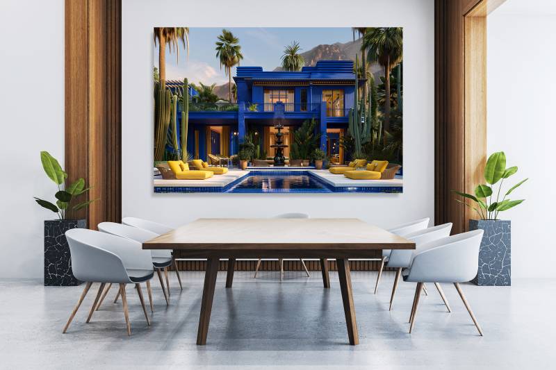 queence XXL-Wandbild "Akustikbild Palm Springs USA - Kalifornien" Amerika  Bilder von Amerika  Palmen 1 Stk. tlg. Einfache Akustiklösung ohne Baumaßnahme, Schalldämmung, Paneele von Queence