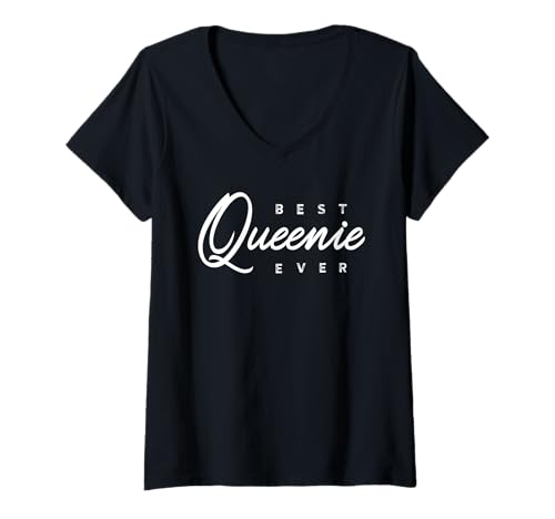 Damen Queenie Shirt Geschenk: Best Queenie Ever T-Shirt mit V-Ausschnitt von Queenie Shirts