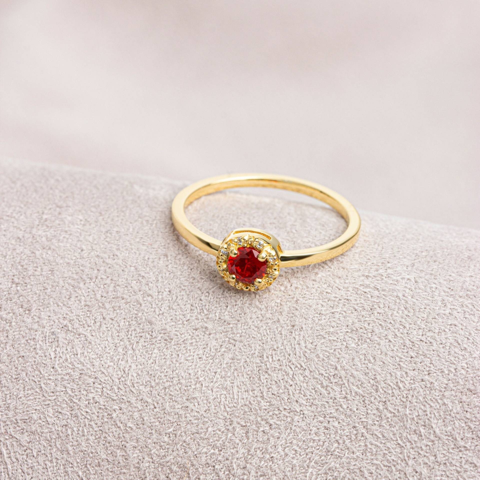 14K Solid Gold Granat Echter Diamant Ring, Eleganter Januar Birthstone Schmuck Für Den Täglichen Verschleiß, Perfektes Jubiläum Oder von QueenjewelryTurkey