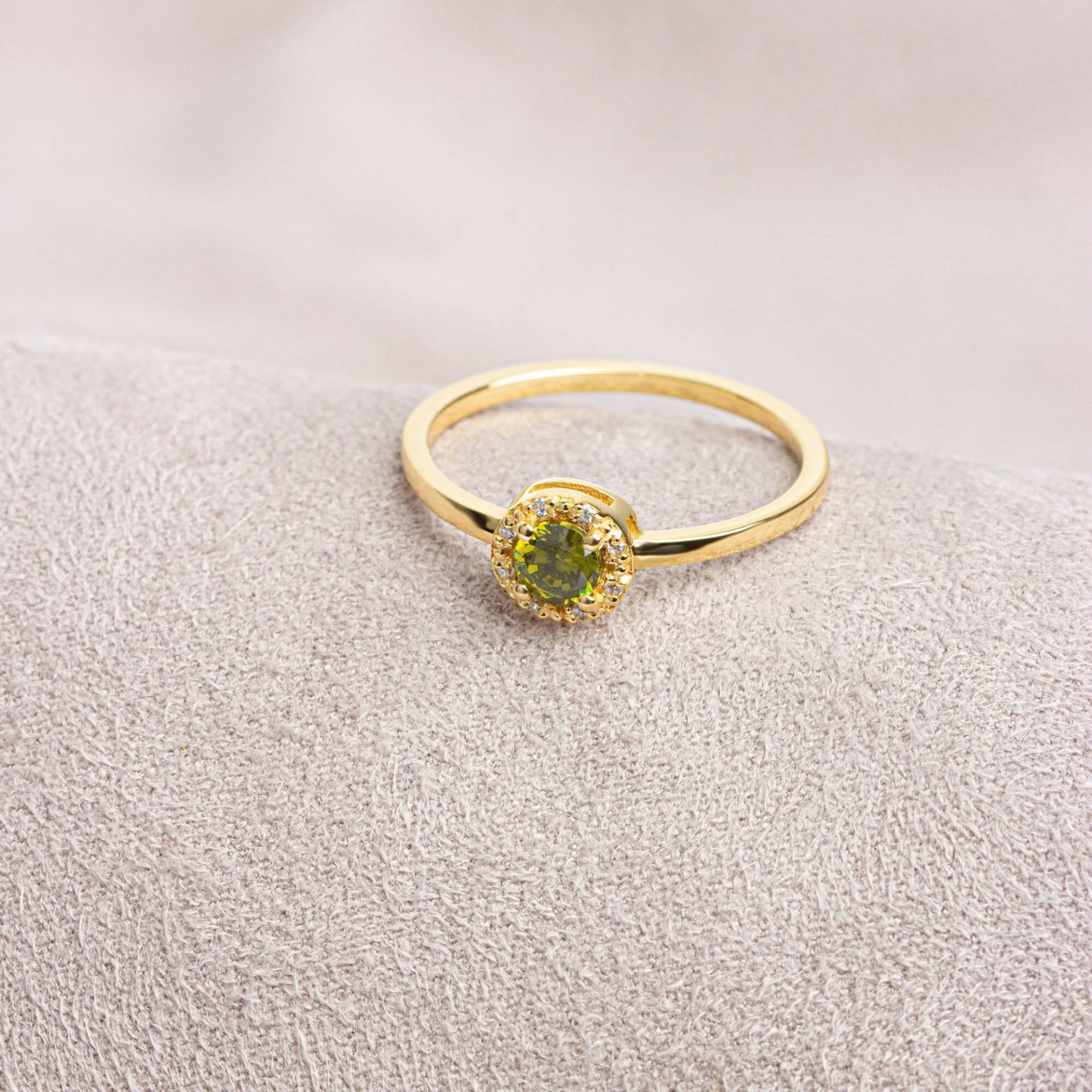 Echter Diamant Peridot Ring, 14K Massivgold, Perfektes Geschenk Für Muttertag - Freundin Frau von QueenjewelryTurkey