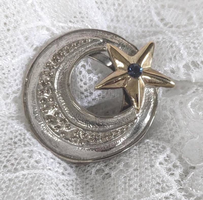 Schalclip Trachtenschmuck Mond Mondsichel Stern von QueenofGarbage2